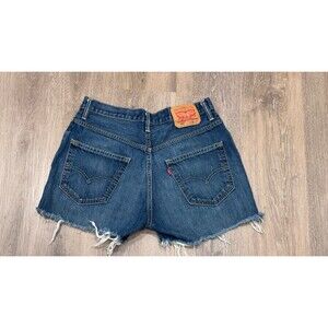 Levi's Denim Shorts Size 30 Dark Denim Blue Classic Style 569